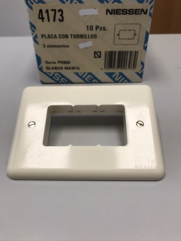 Práctico Creyente En cualquier momento NIESSEN PUMA | MECANISMOS | PLACA 3 ELEMENTOS CON TORNILLO NIESSEN PUMA BLANCO 4173 | Electricidad a lo Bestia Práctico Creyente En cualquier momento NIESSEN PUMA | MECANISMOS | PLACA 3 ELEMENTOS CON TORNILLO NIESSEN PUMA BLANCO 4173 | Electricidad a lo Bestia